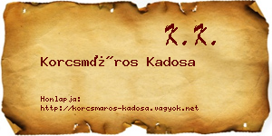 Korcsmáros Kadosa névjegykártya